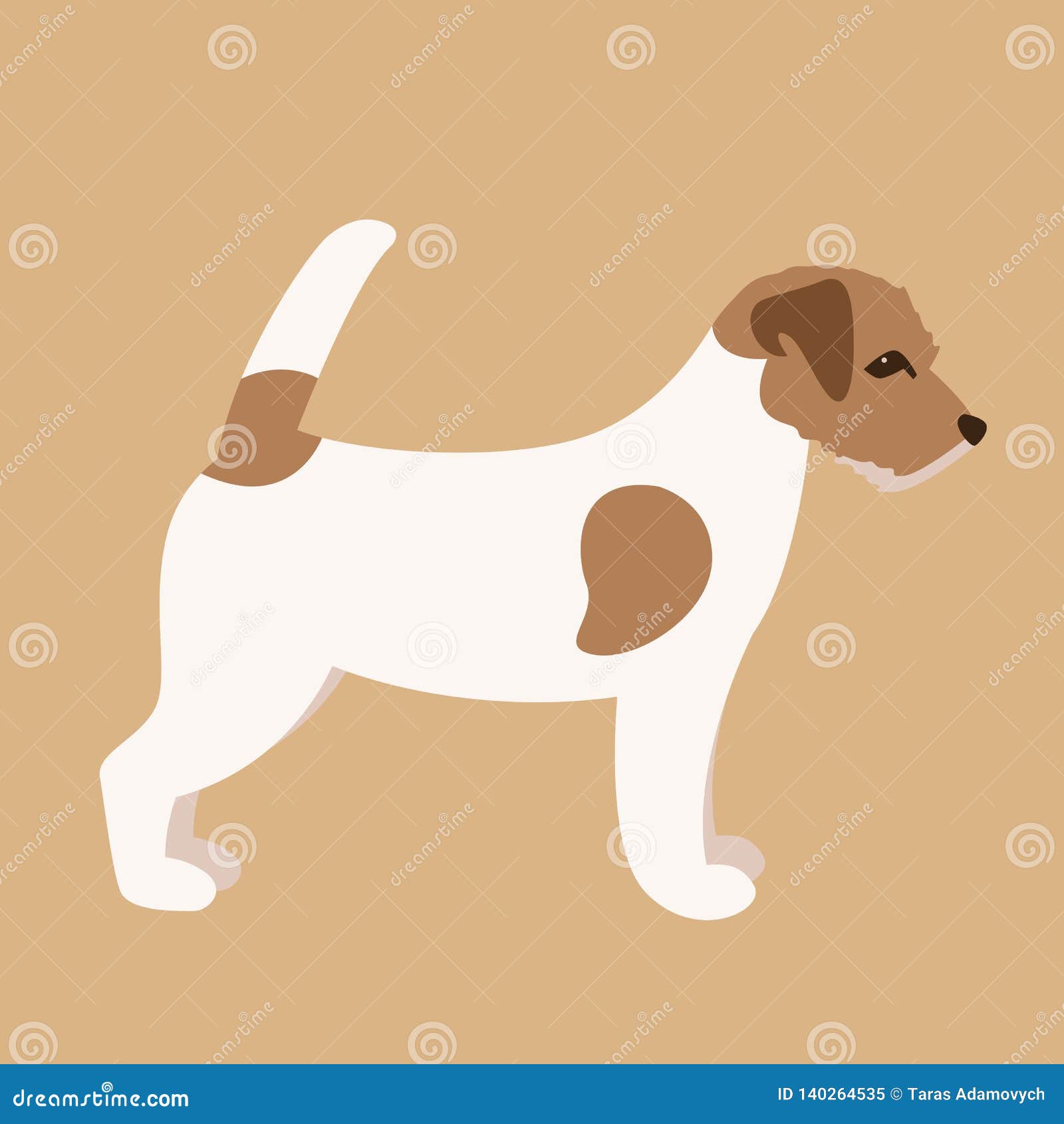 terrier jack russell puppy, ,flat style,