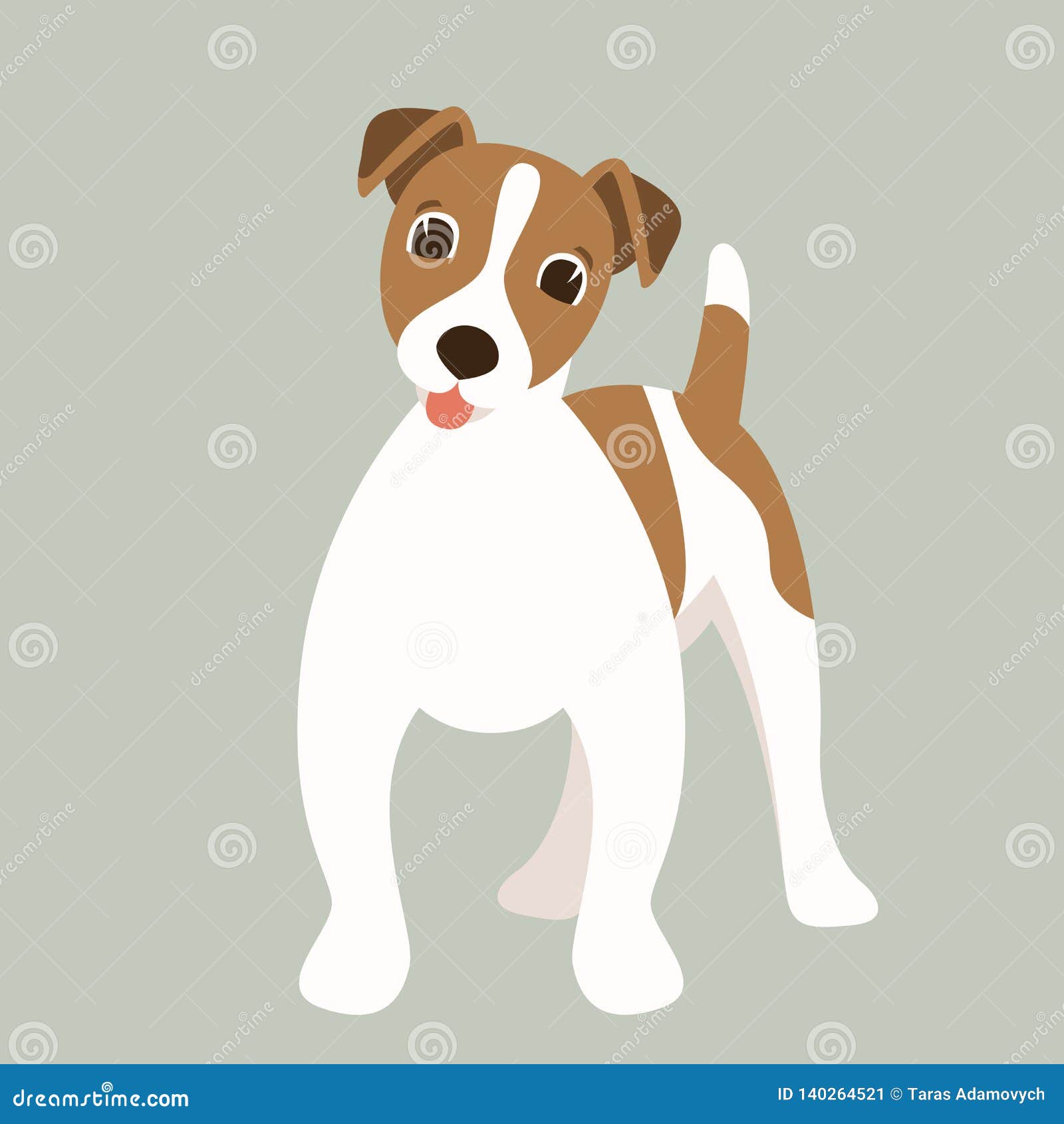 terrier jack russell puppy, ,flat style,