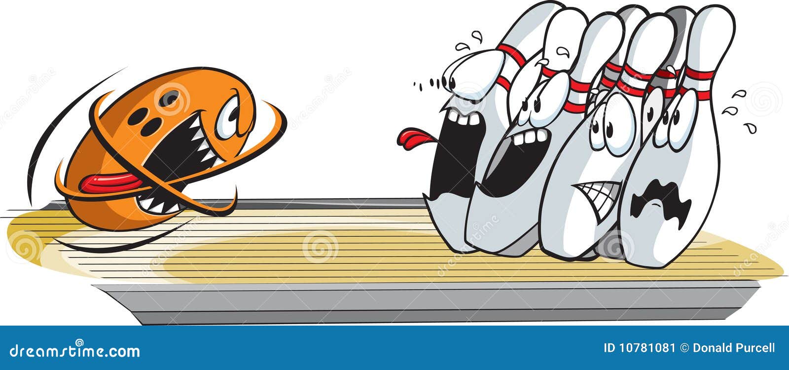 Terrified Bowling Pins stock illustration. Illustration of 