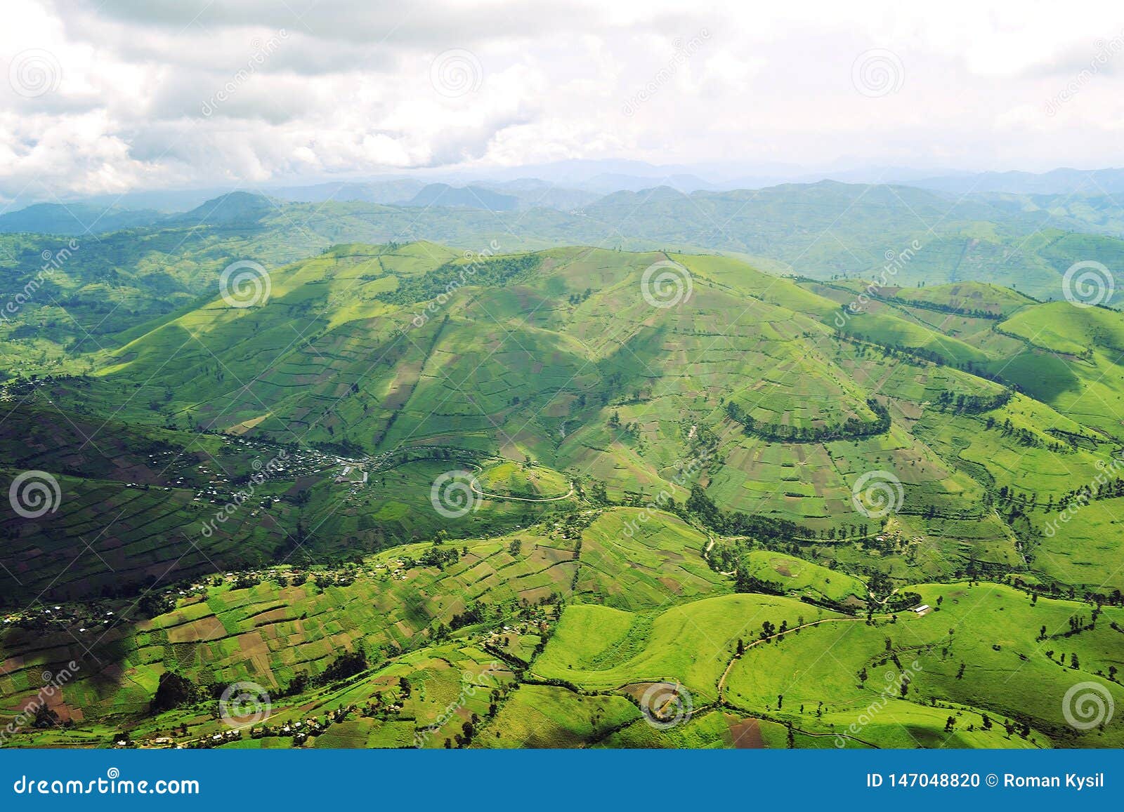 the territory of the democratic republic of the congo from the height of the bird`s eye
