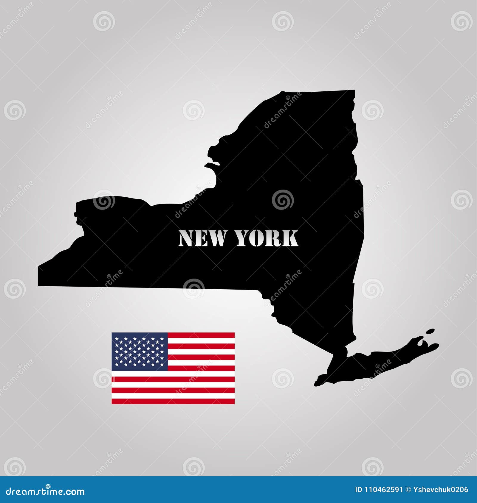 Territory of New York on a Grey Background Stock Vector - Illustration ...