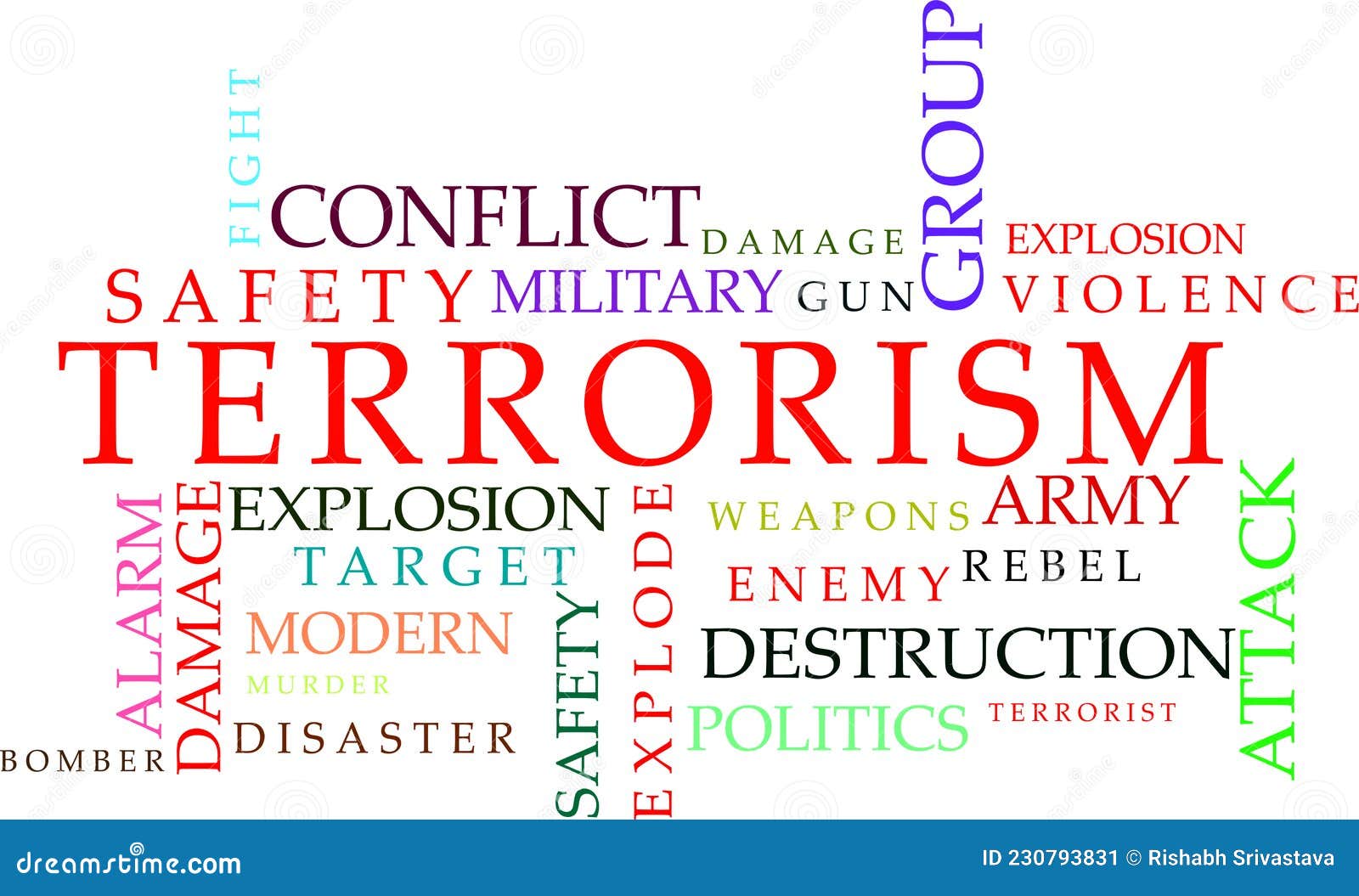TERRORISM WORD HIGH DEFINITION ILLUSTRATION Stock Illustration
