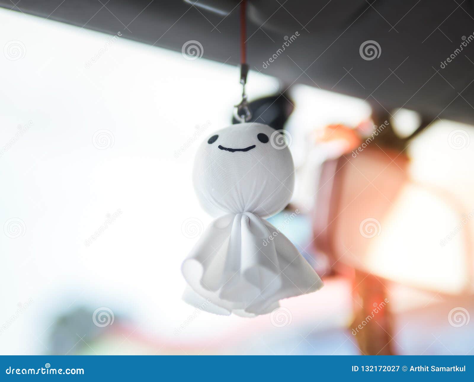 Teru Teru Bozu Japanese Smile Doll That Believe To Bring Good Weather Or Prevent Rain Stock Image Image Of Light Blue
