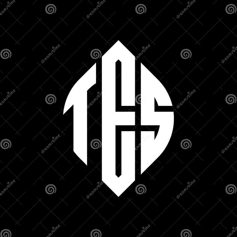 TES Circle Letter Logo Design with Circle and Ellipse Shape. TES