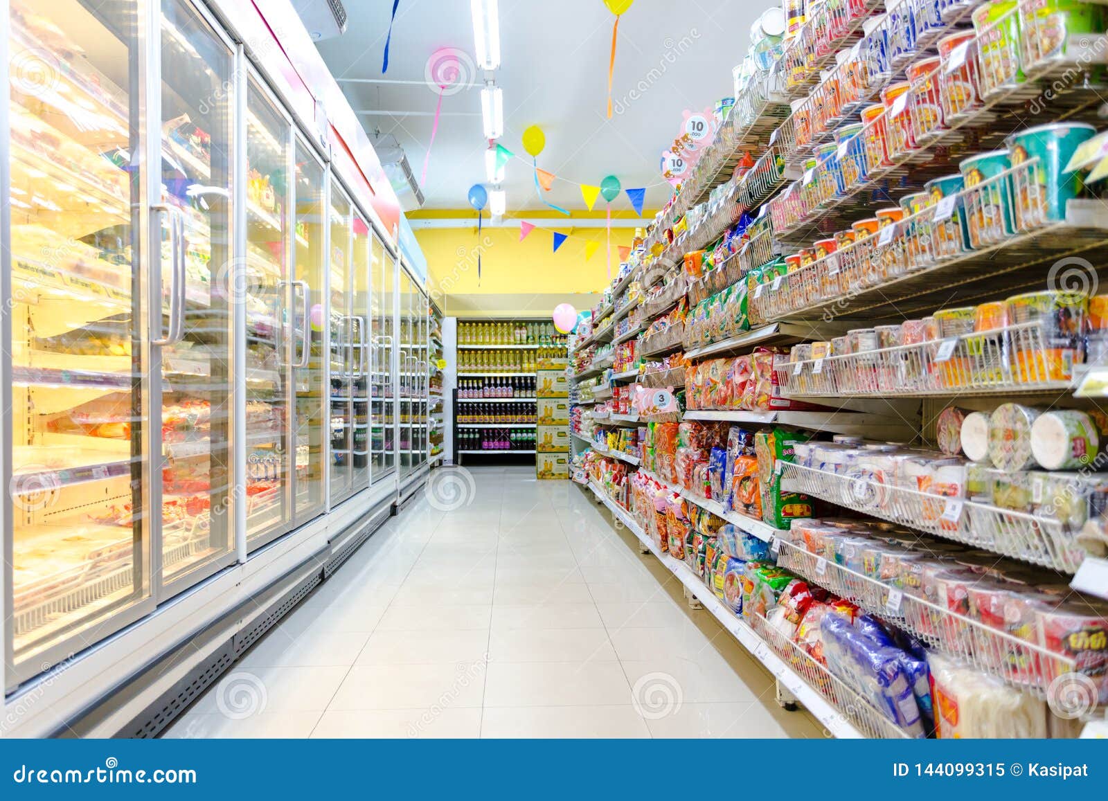 Tesco Lotus Express Interior Shot Supermarket Aisle With Empty