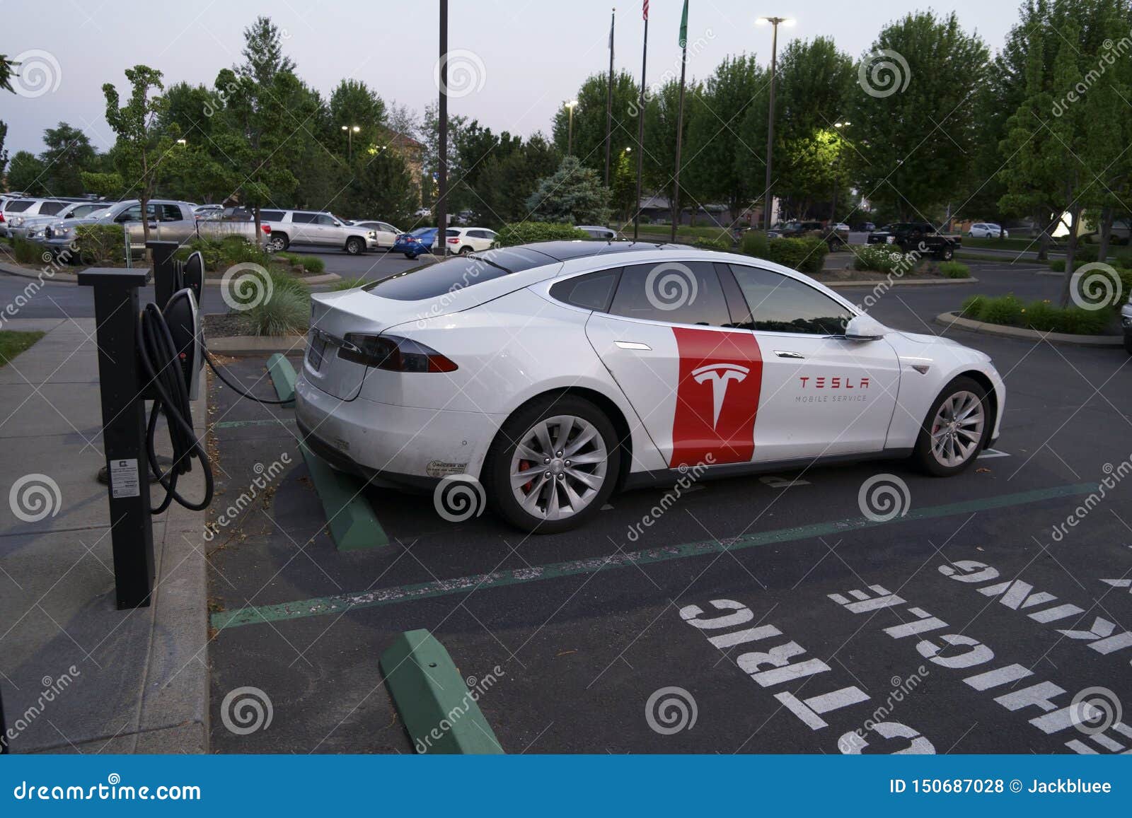 Tesla Car Charging in Front of Hotel Editorial Stock Photo - Image of  parking, front: 150687028