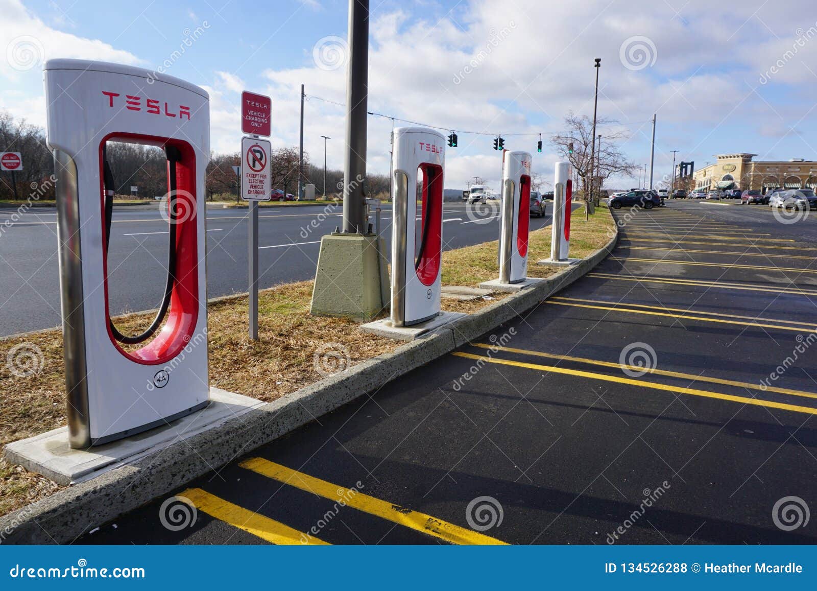 Tesla Charging Stations Unveiled In Danbury Editorial Stock Photo