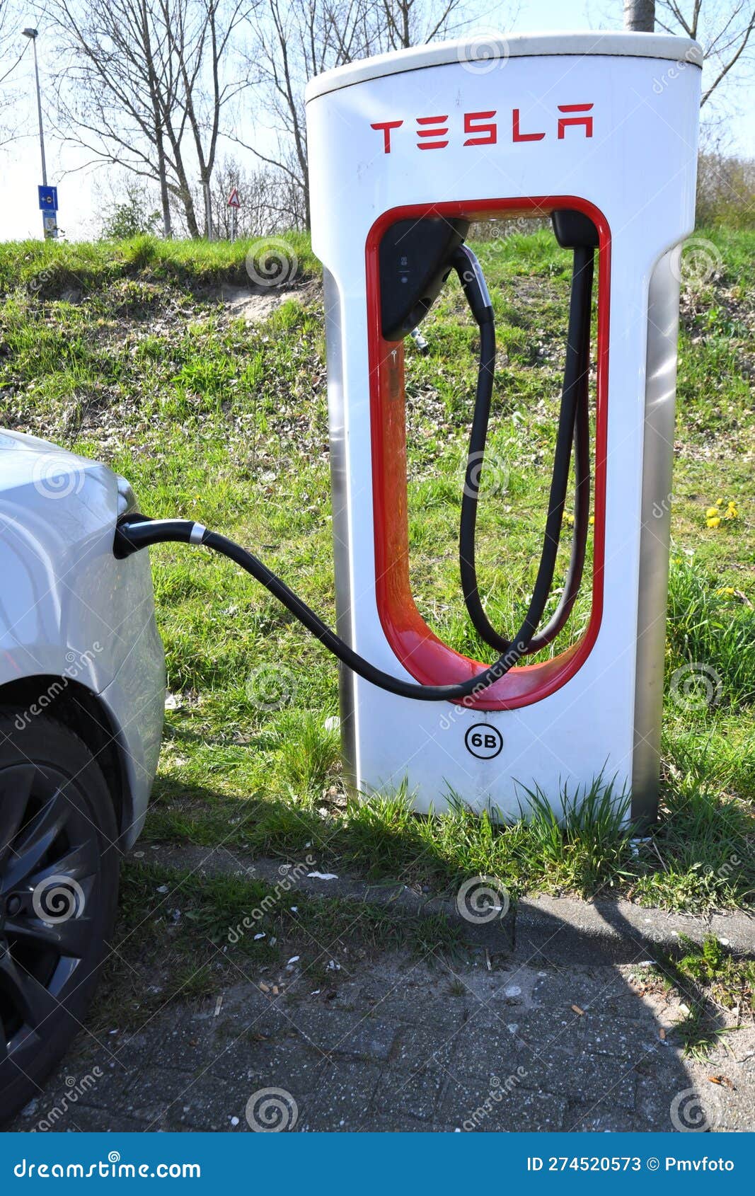Tesla Supercharger Charging Station at Leiderdorp,next To the A4