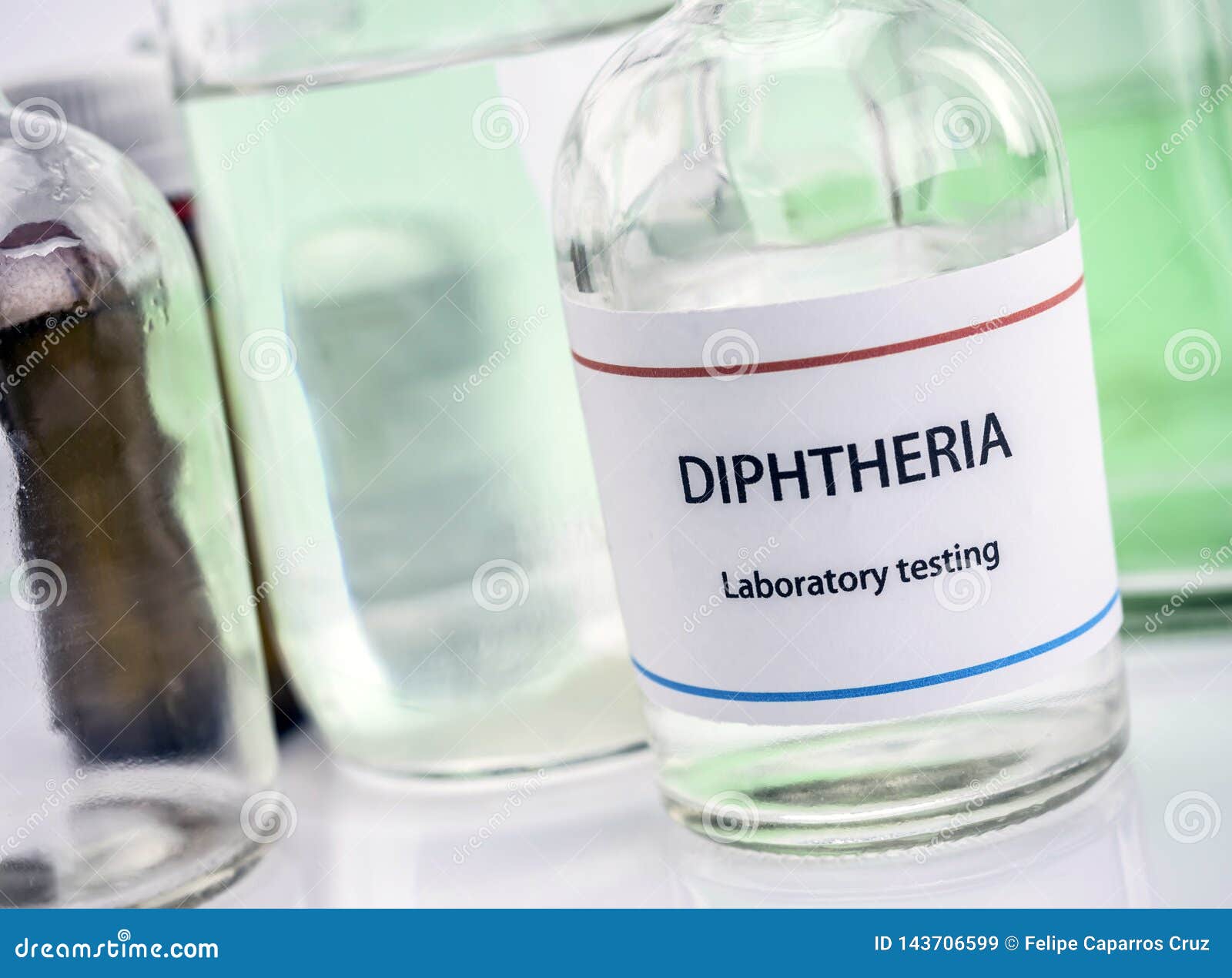 test diphtheria in laboratory, conceptual image