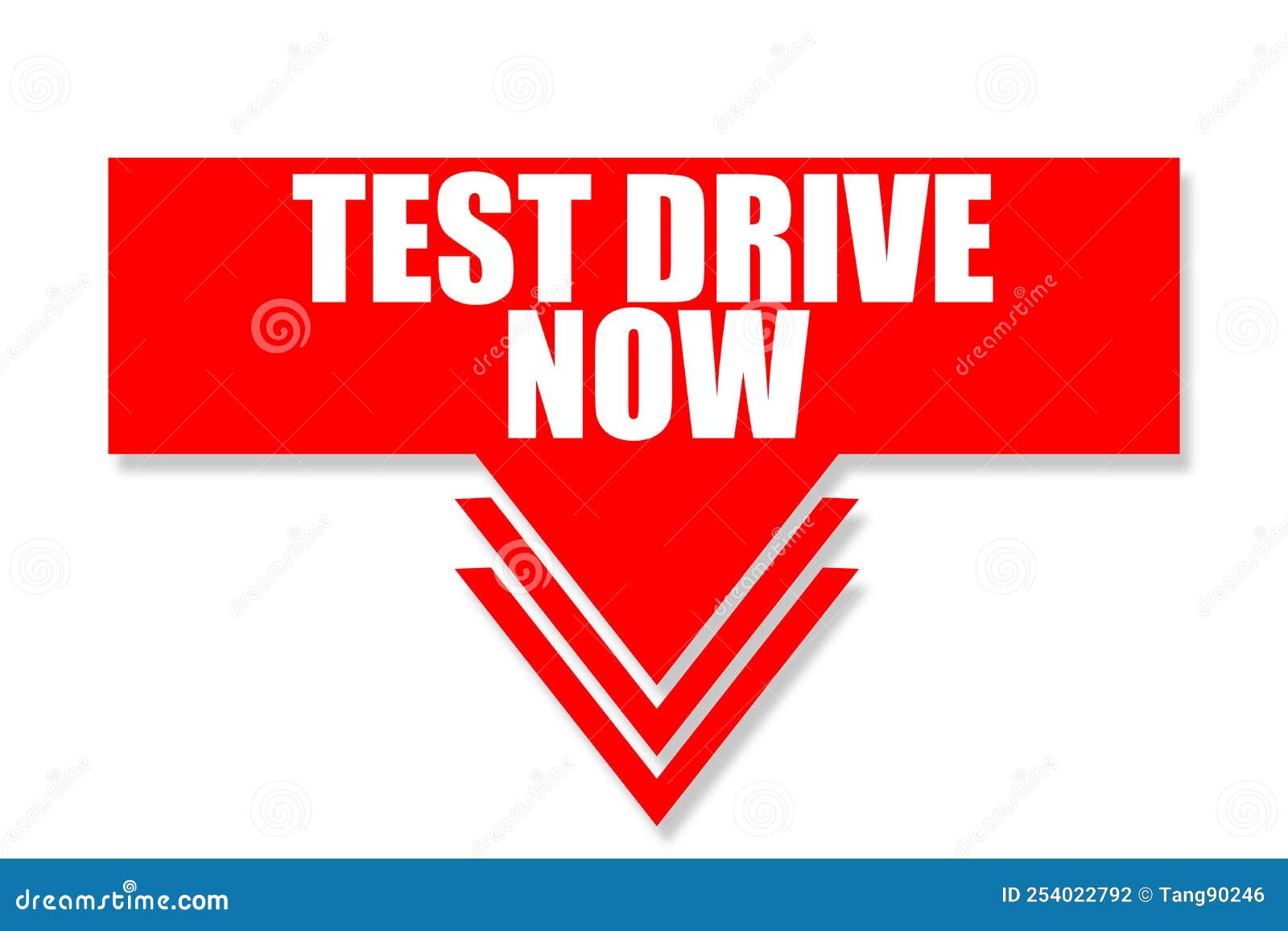 Test Drive Now with Red Arrow Stock Illustration Illustration of