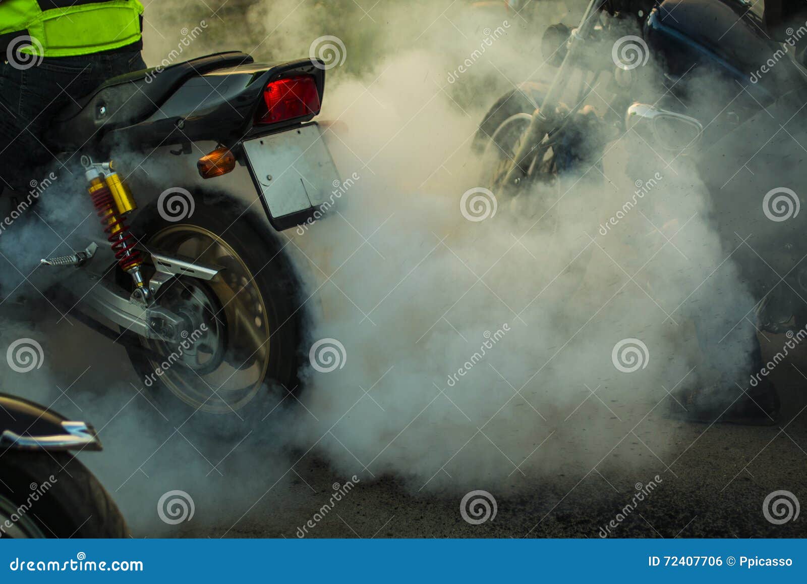 Test the Rotation of the Wheel and the Burning of a Motorcycle Tire