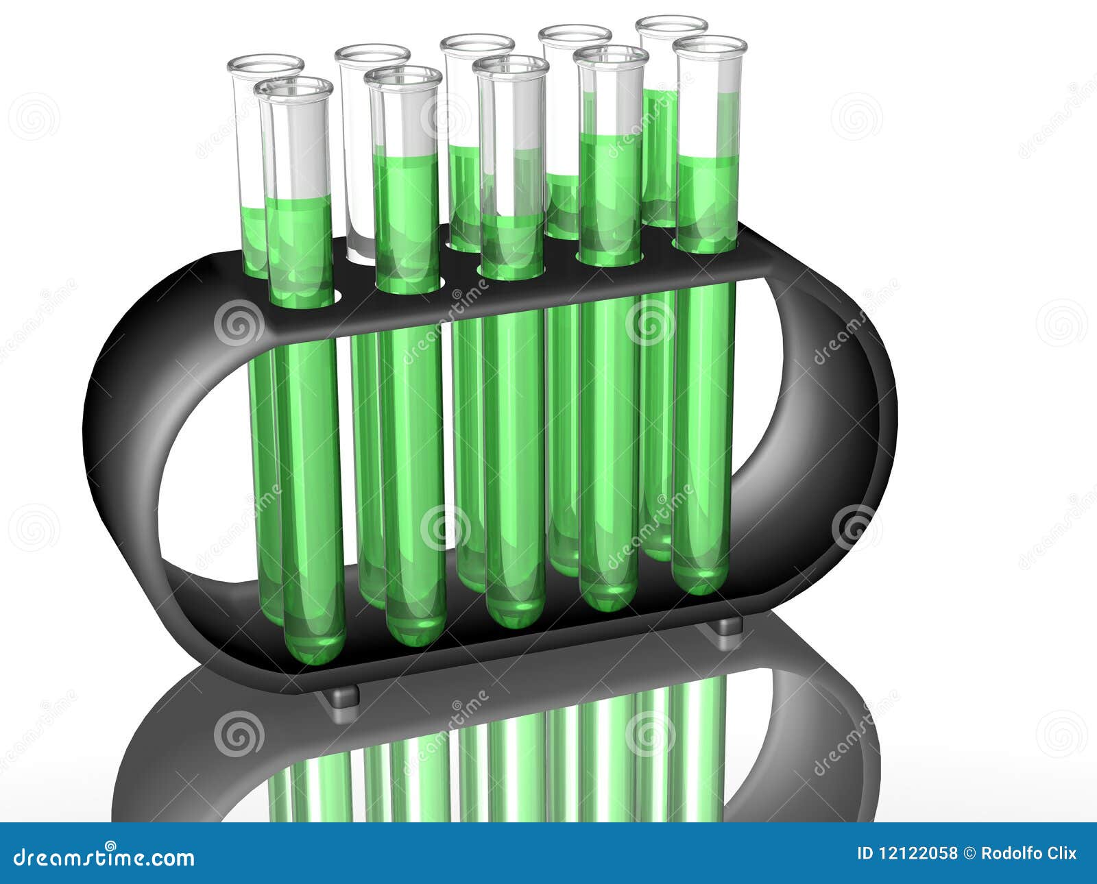 Test Tubes with Green Liquid Stock Illustration Illustration of
