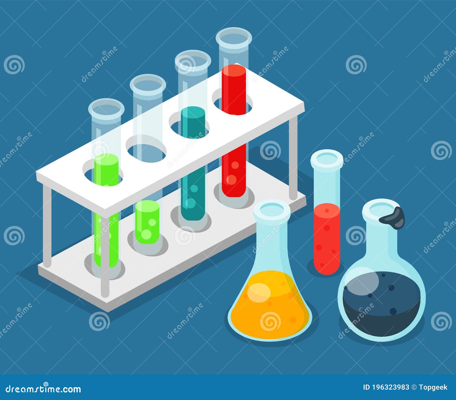 Test Tubes Icon on a Special Stand. Blood Test Tubes. Chemical Lab ...