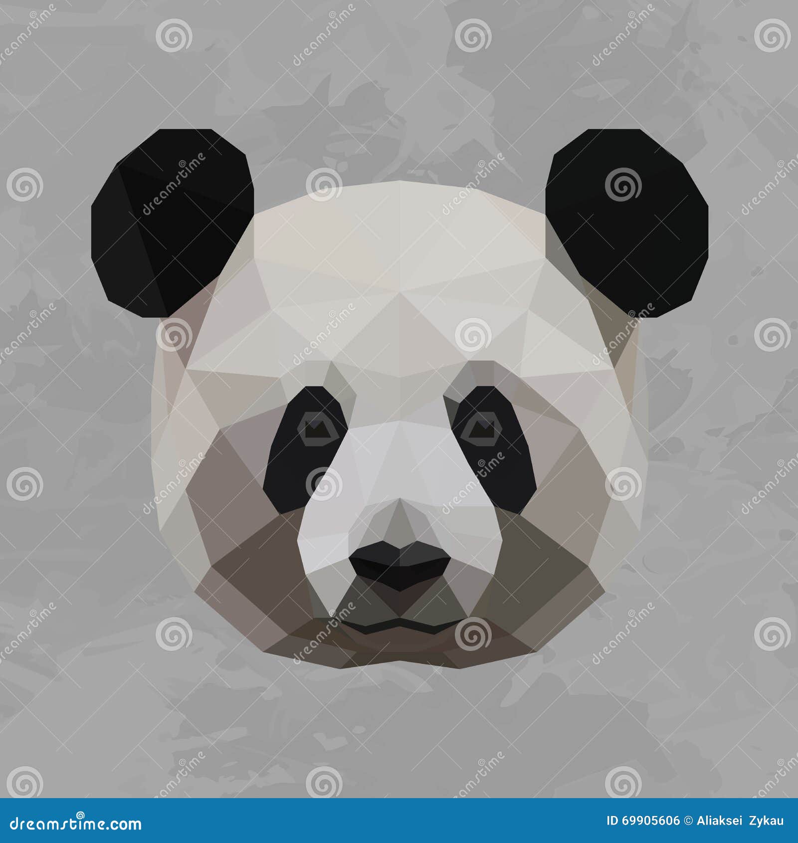 Testa colorata geometrica del panda