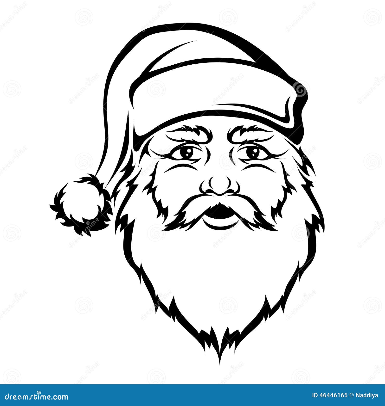 Disegni Di Natale In Bianco E Nero.Testa Del Babbo Natale Contorno Nero Di Vettore Illustrazione Di Natale Illustrazione Vettoriale Illustrazione Di Santa Background 46446165