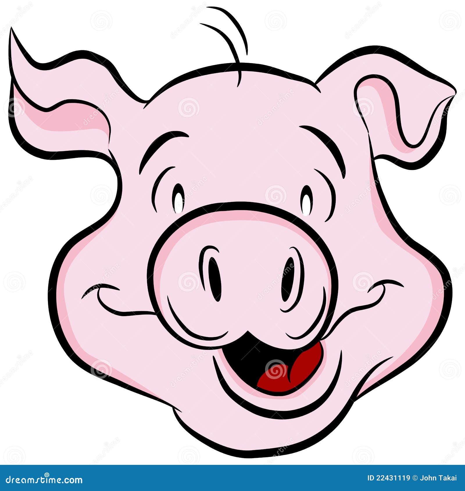 Testa del maiale illustrazione vettoriale. Illustrazione di piggy