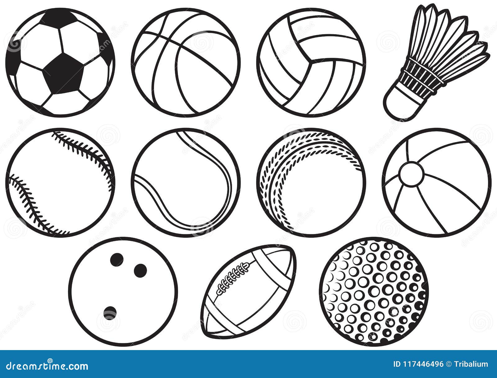 Os ícones Das Bolas Do Esporte Ajustaram Tipos Do Jogo, Estilo Dos