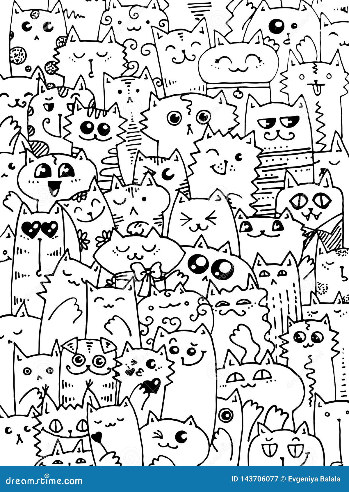 Para Colorir Gato Kawaii Imprimir Grátis