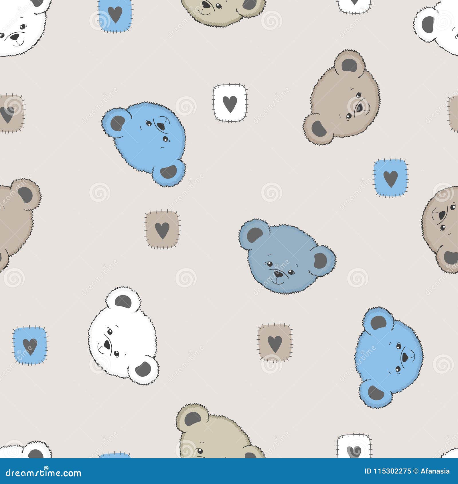 Padrão Sem Emenda Bonito Do Panda. Fundo Azul Do Vetor Com O Rosto Branco  Kawaii Do Panda. Para O Papel De Parede Das Crianças, Tecido Royalty Free  SVG, Cliparts, Vetores, e Ilustrações