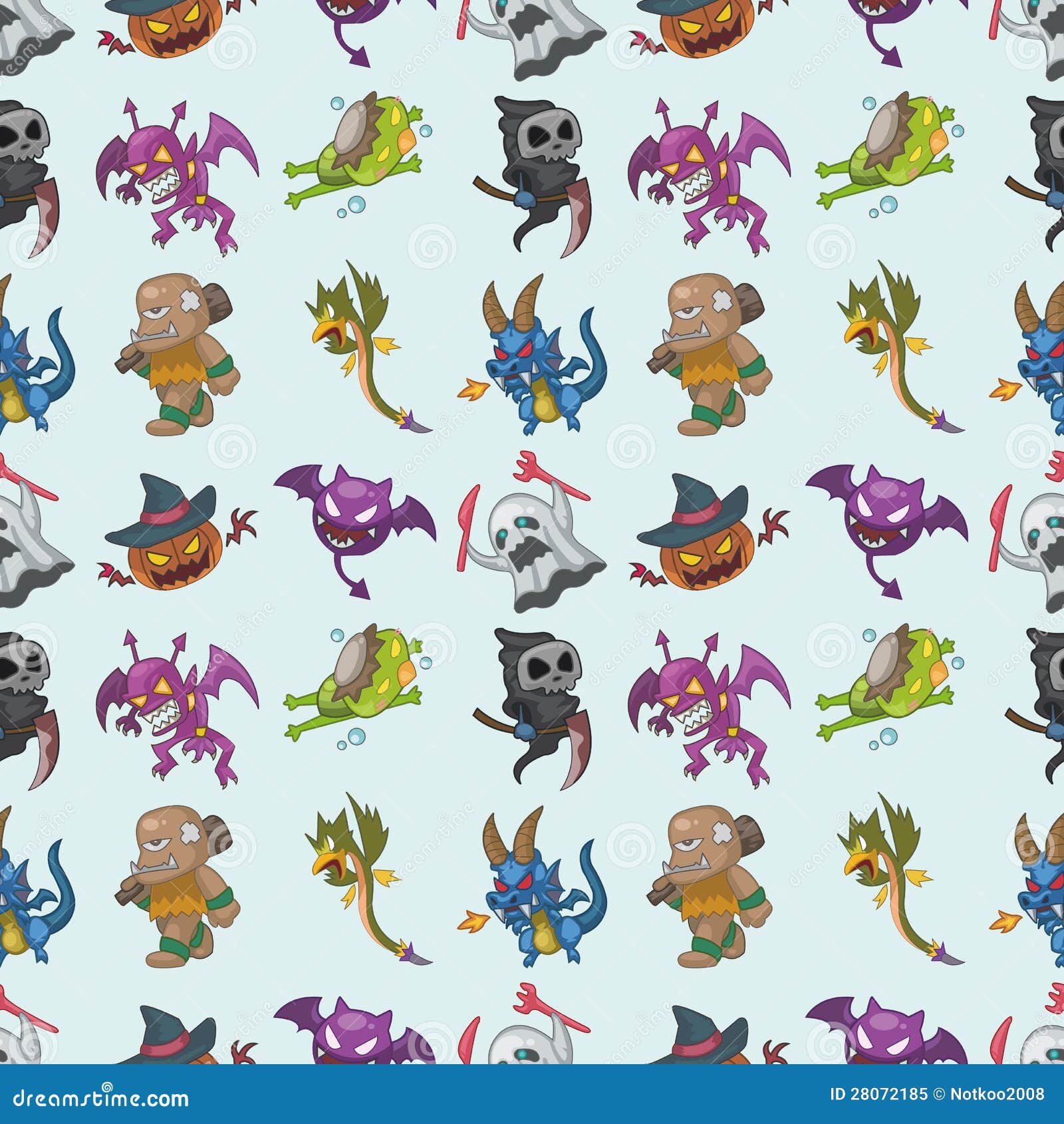 Teste padr?o sem emenda do monstro. Seamless monster pattern,cartoon vector illustration