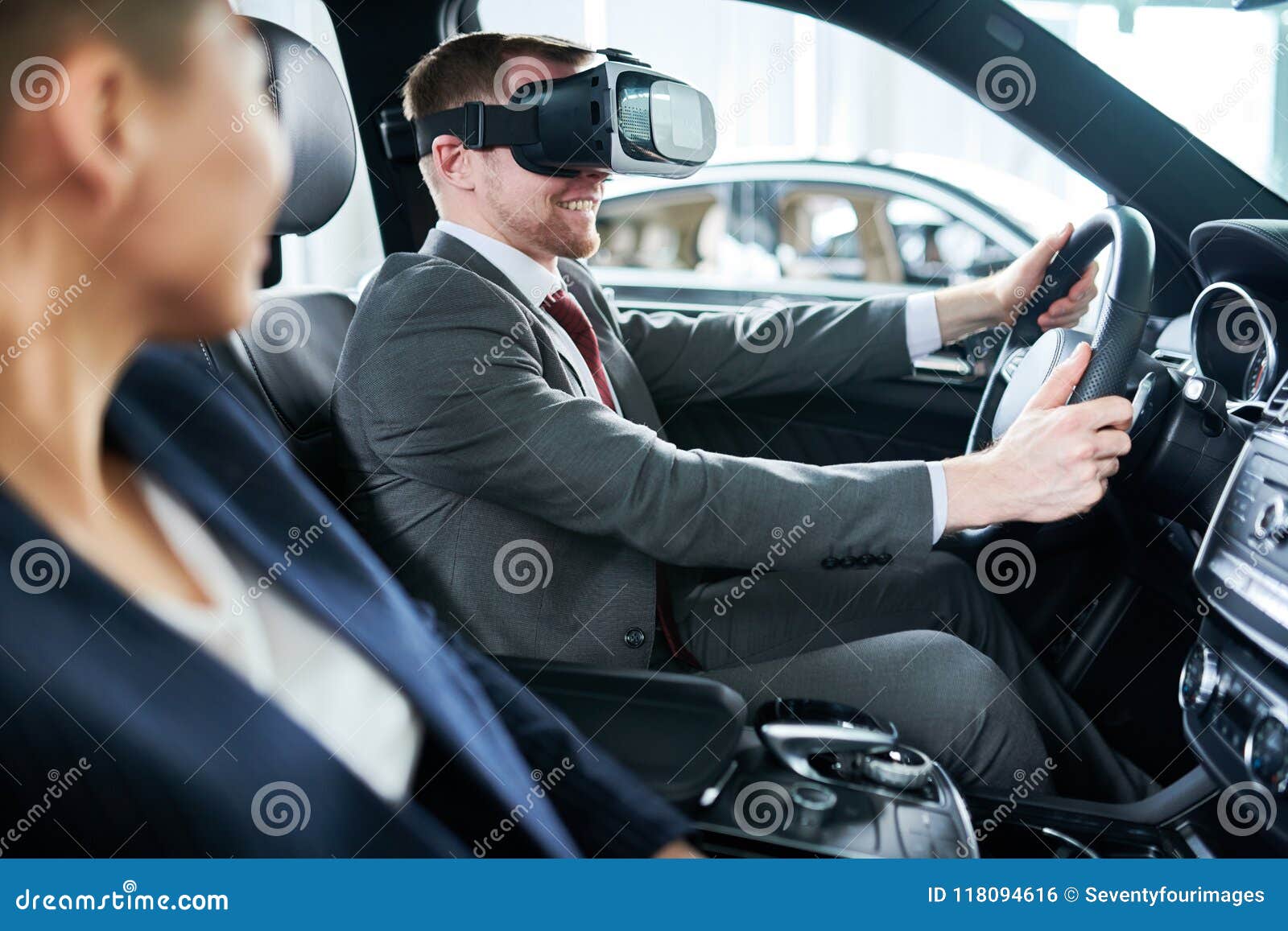 Testing New Car with VR Headset Stock Photo Image of rent, virtual