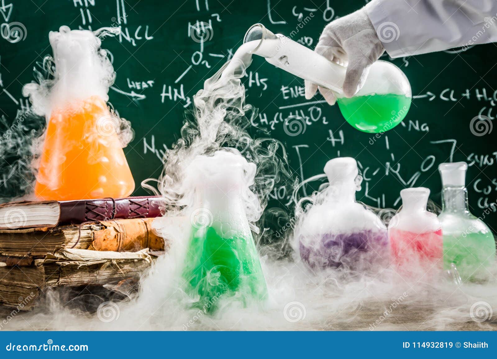 Testing New Chemical Formula in School Laboratory Stock Image Image