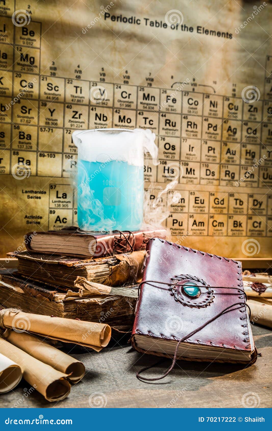 Testing the Old Recipes in the Chemical Laboratory Stock Photo Image
