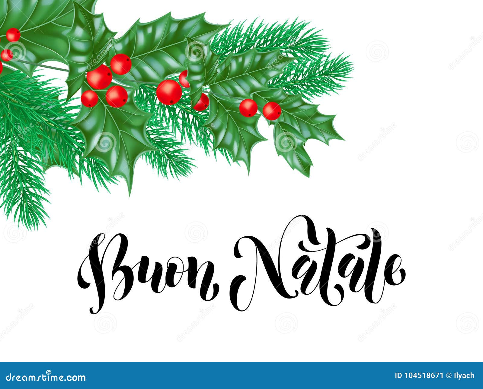 Buon Natale Testo.Testo Disegnato A Mano Di Calligrafia Di Festa Di Buon Natale Italian Merry Christmas Per La Cartolina D Auguri Della Decorazione Illustrazione Vettoriale Illustrazione Di Scheda Calligraphy 104518671