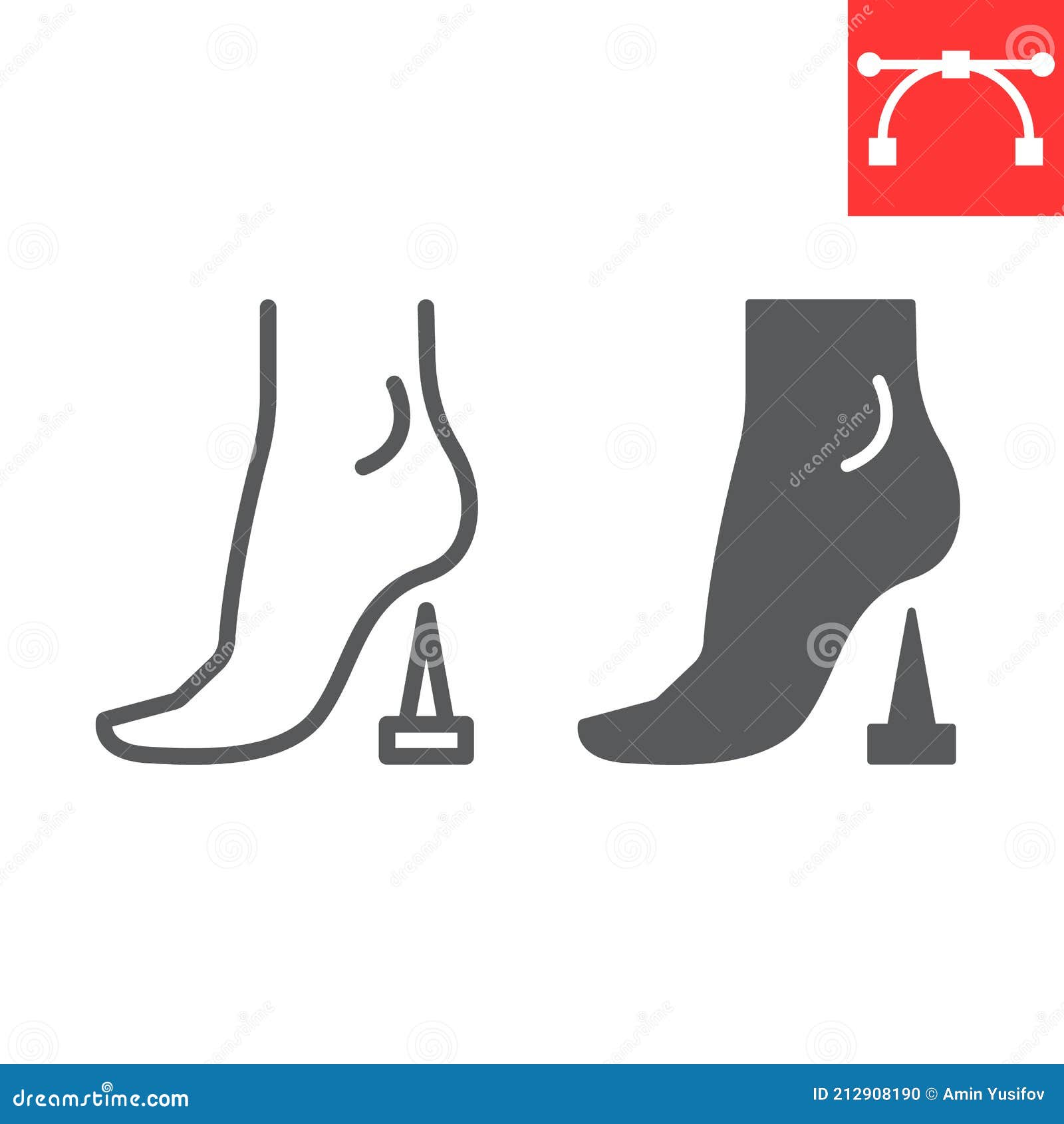 tetanus line and glyph icon, vaccination and foot and nail, lockjaw  icon,  graphics, editable stroke