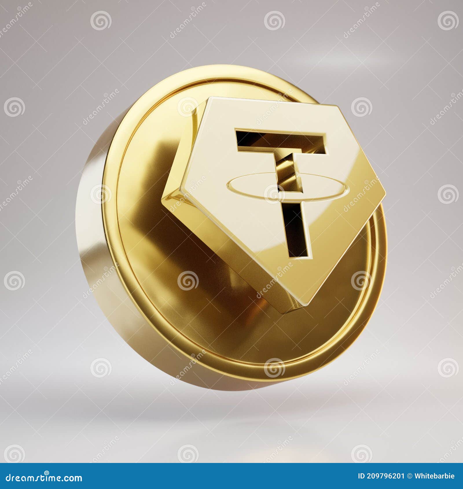 Tether Cryptocurrency Coin. Gold 3d Rendered Coin Isolated on White  Background Editorial Photo - Illustration of render, cryptocurrency:  209796201