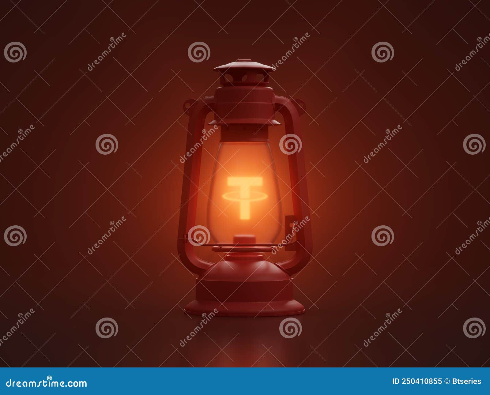 Tether Lantern Dark Glow Illuminate Volumetric Crypto Currency 3D