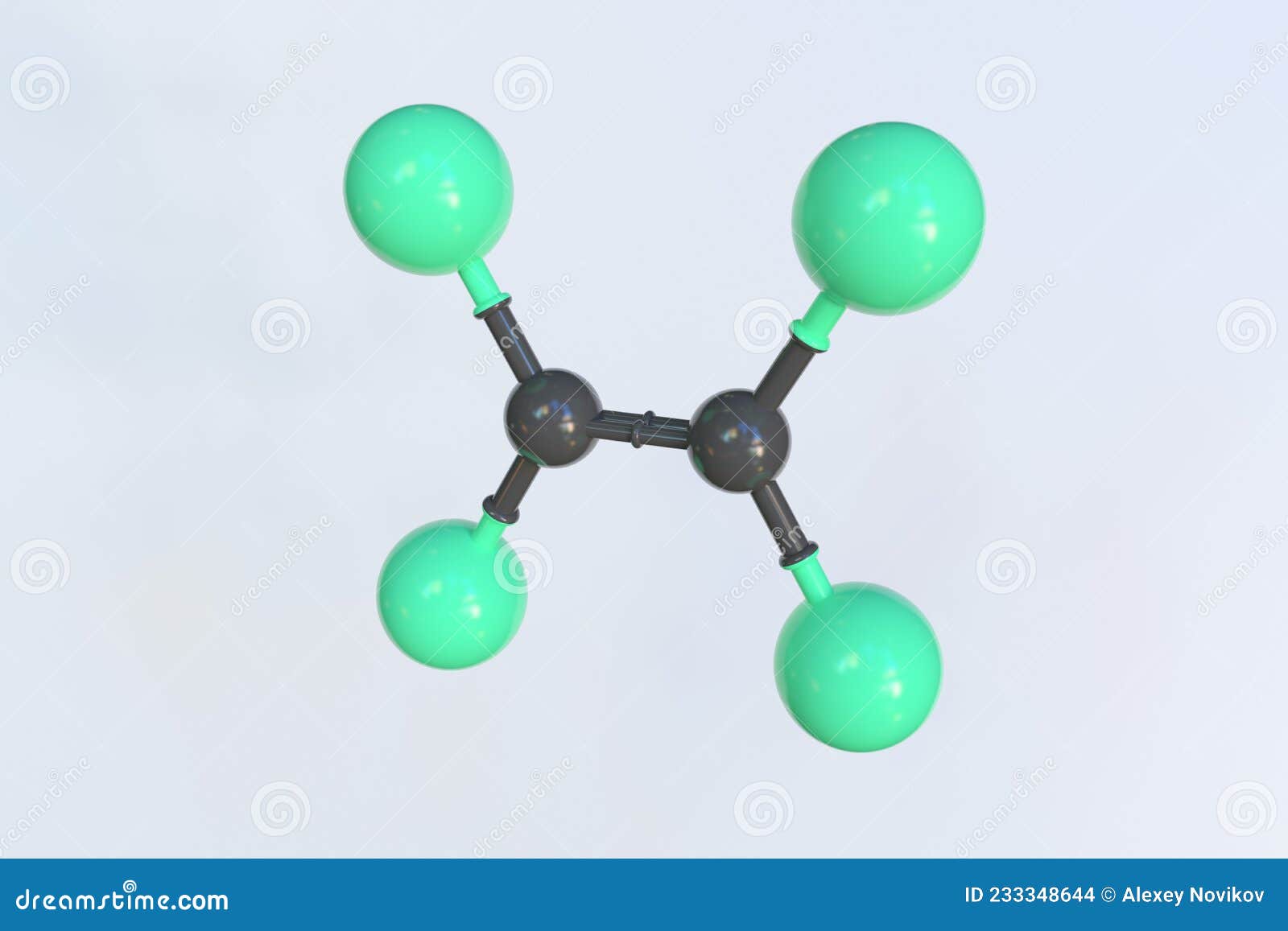 Tetrachloroethylene Molecule, Isolated Molecular Model. 3D Rendering ...