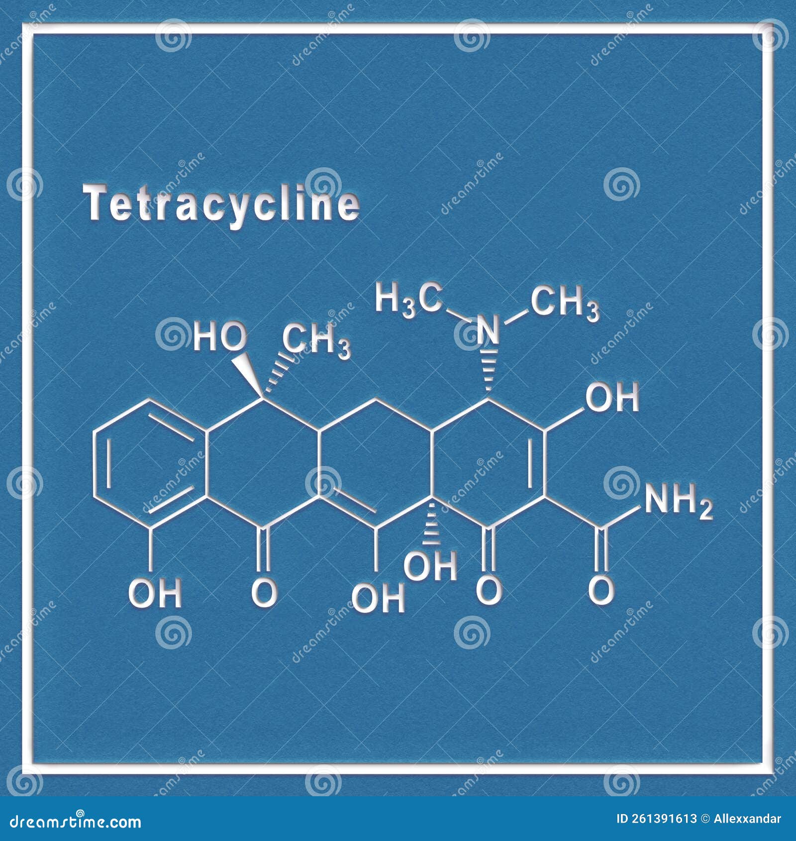 Tetracycline Antibiotic, Structural Chemical Formula RoyaltyFree Stock