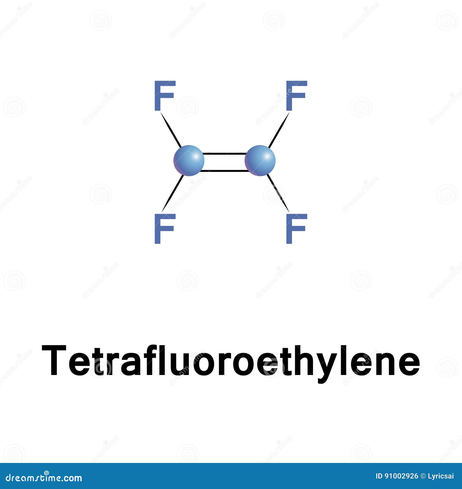 Tetrafluoroethylene Fluorocarbon Monomer Stock Vector