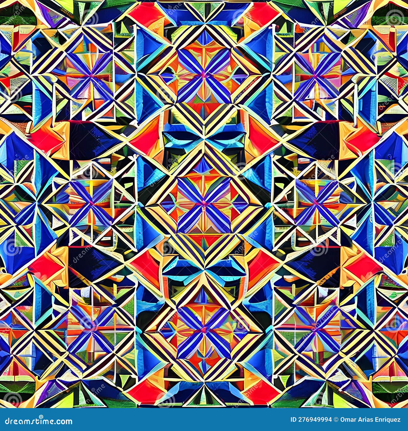 tetrahedral tapestry: an image of a geometric pattern created with tetrahedra, in a mix of vibrant colors and intricate s4