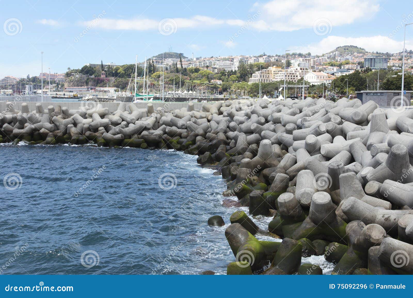 tetrapods form a breakwater in madeira