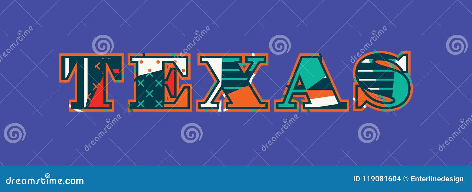 Texas Concept Word Art Illustration Ilustración del Vector