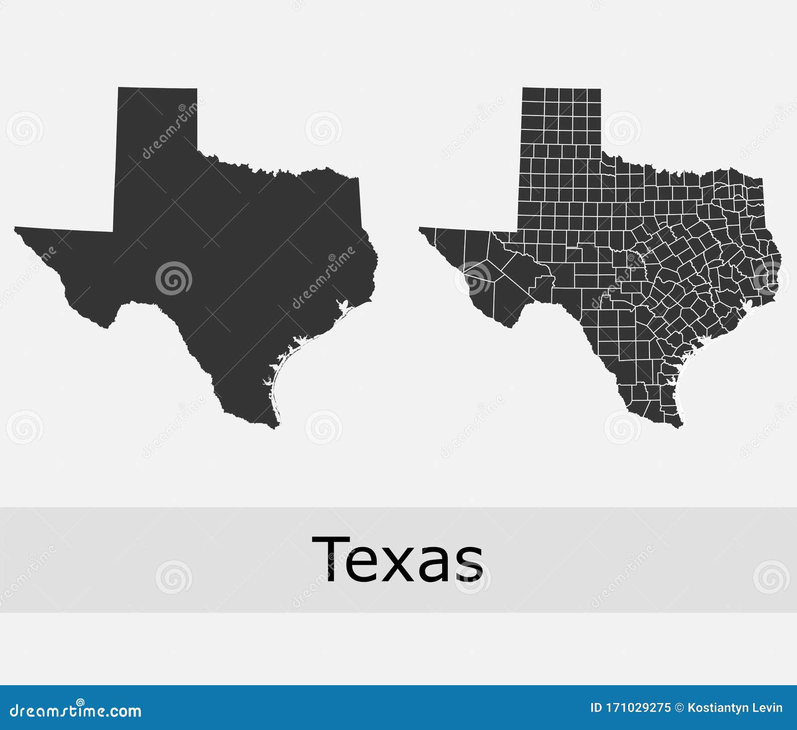 Texas counties vector map stock illustration. Illustration of graphic