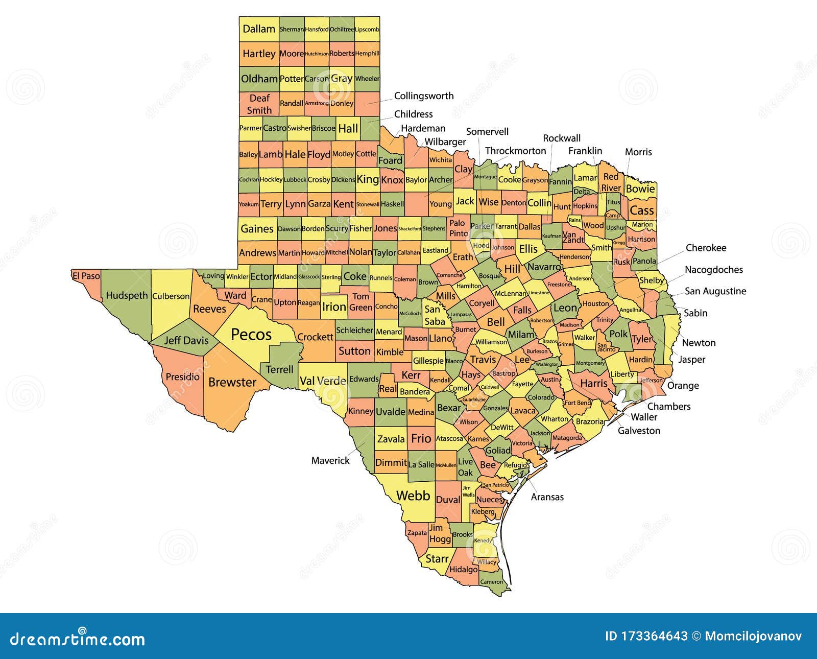 Map Of Texas Counties And County Seats - Map of world