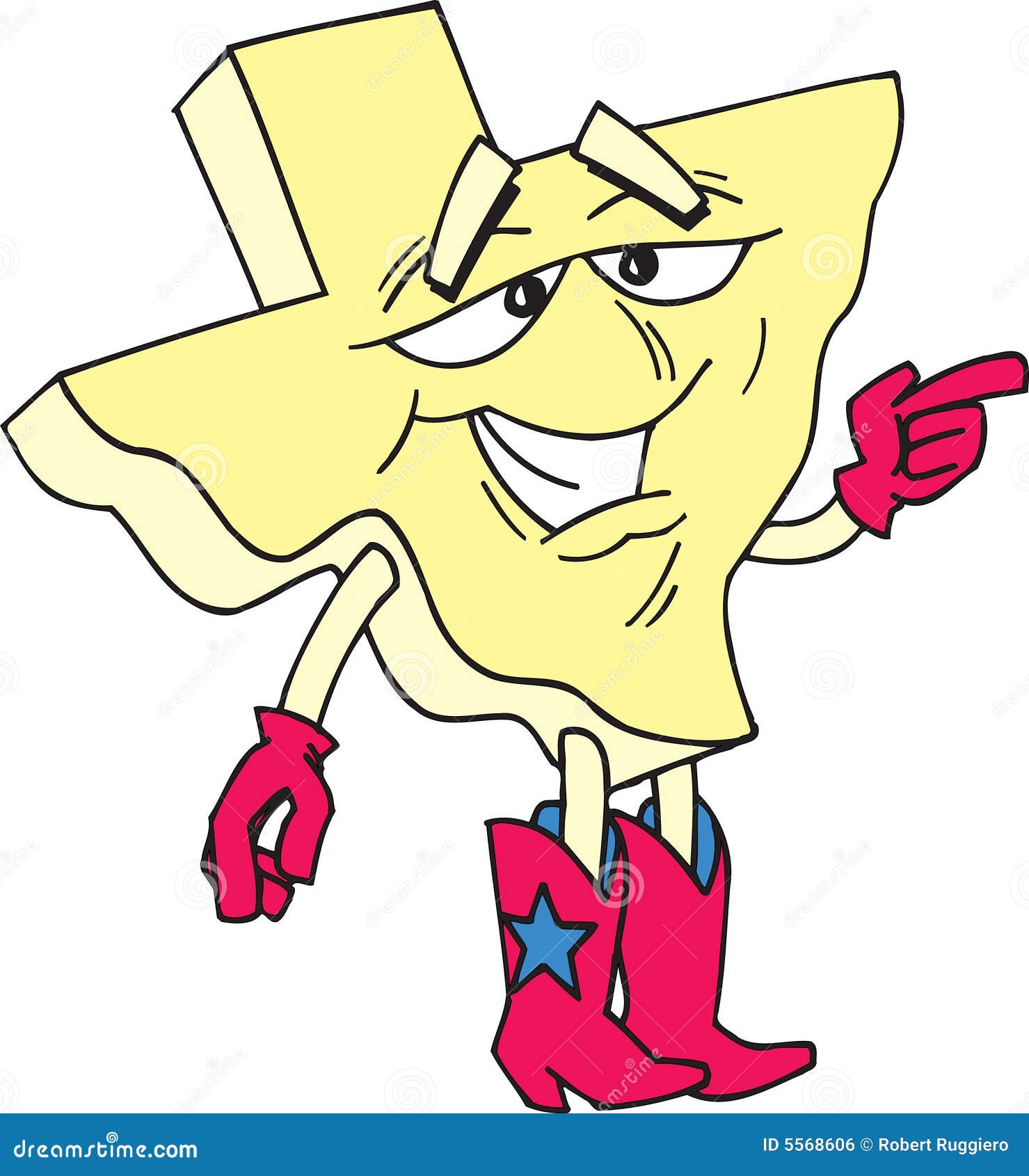 Texas Cowboy stock vector. Illustration of happy, cartoon 5568606