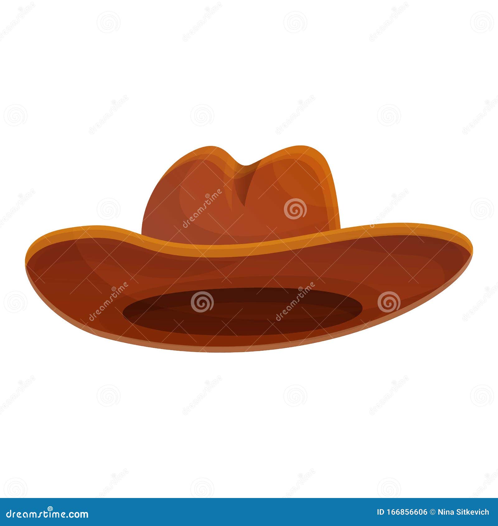 Texas Cowboy Hat Icon, Cartoon Style Stock Vector Illustration of