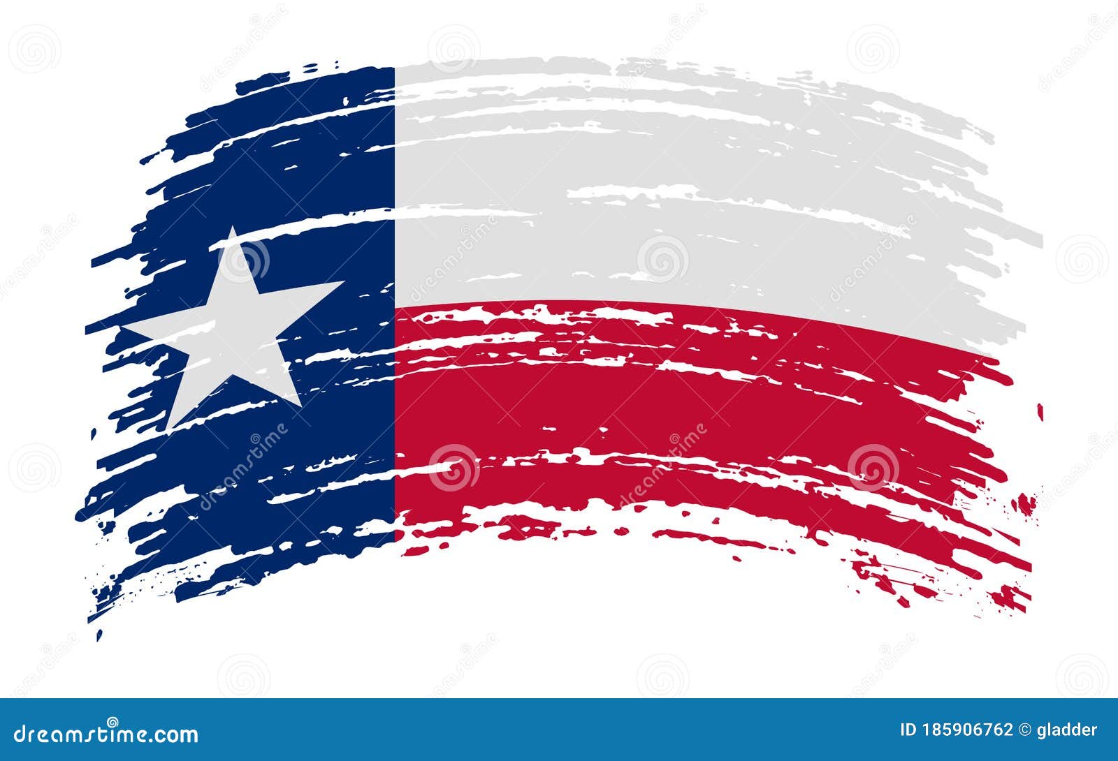 Texas Flag in Grunge Brush Stroke, Vector Stock Illustration