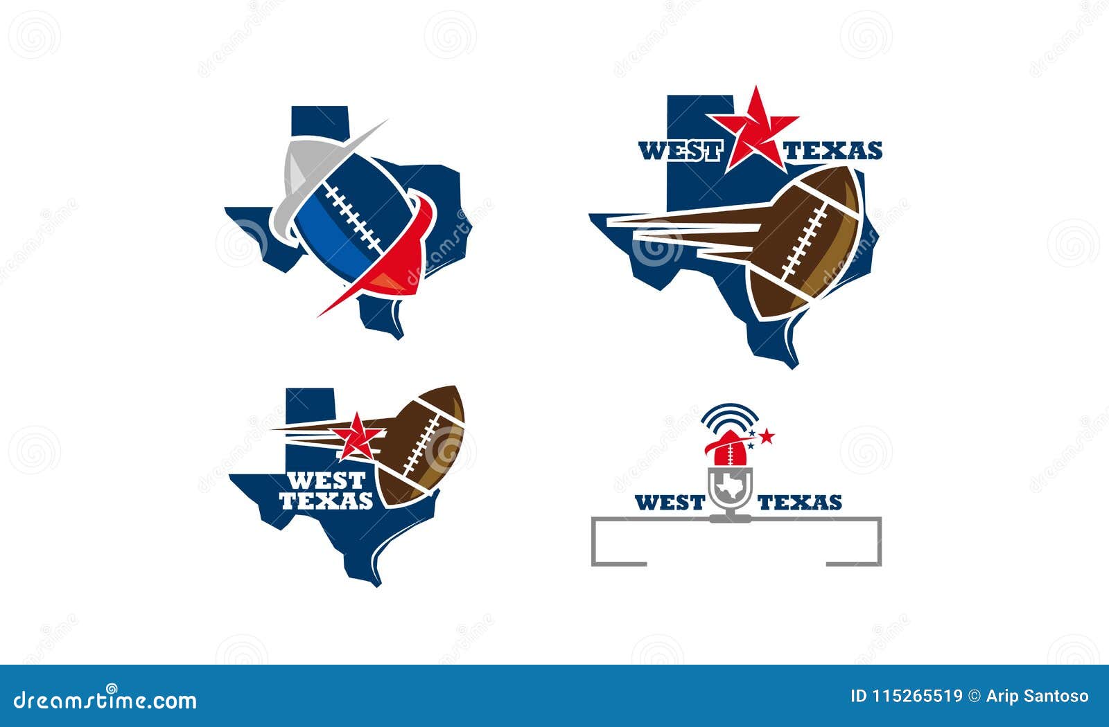 Texas Football Template Set Stock Vector Illustration of ball, league
