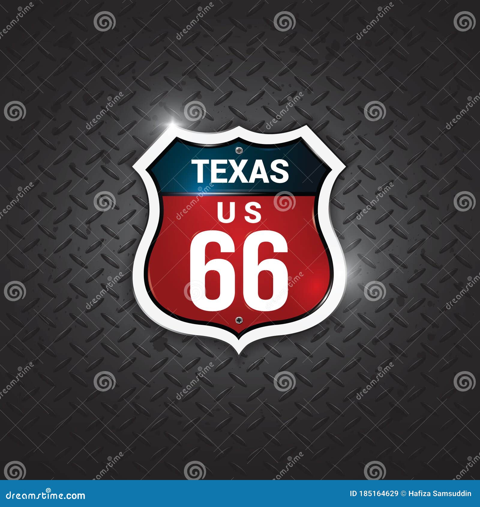 Texas 66 Road Sign. Vector Illustration Decorative Design Stock Vector