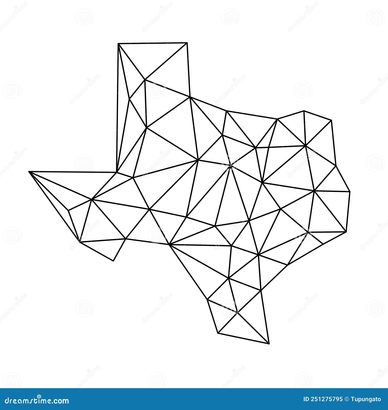 Texas state simple map stock vector. Illustration of polygon - 251275795