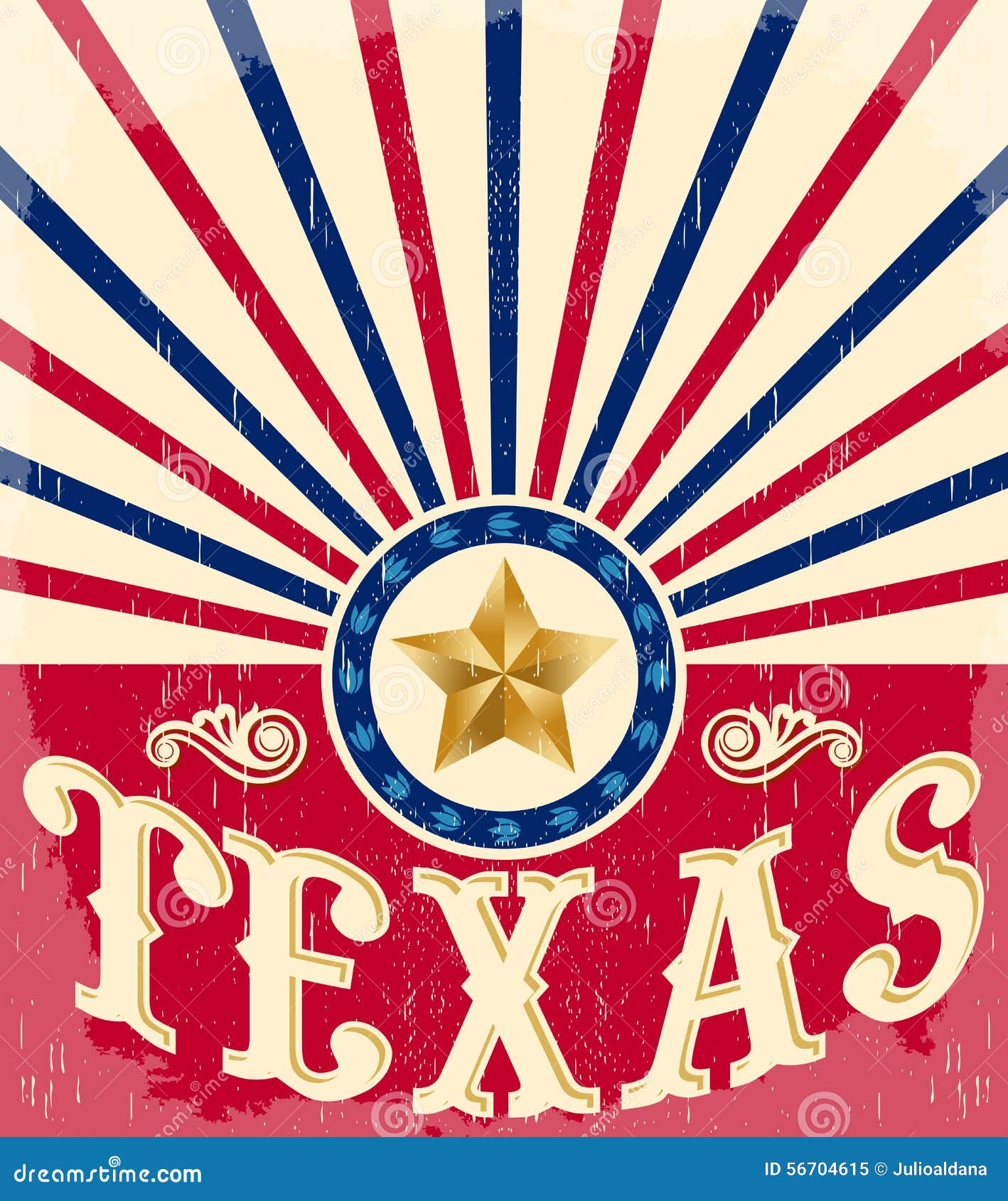Texas Vintage-Plakat - Karte - West Vektor Abbildung - Illustration von