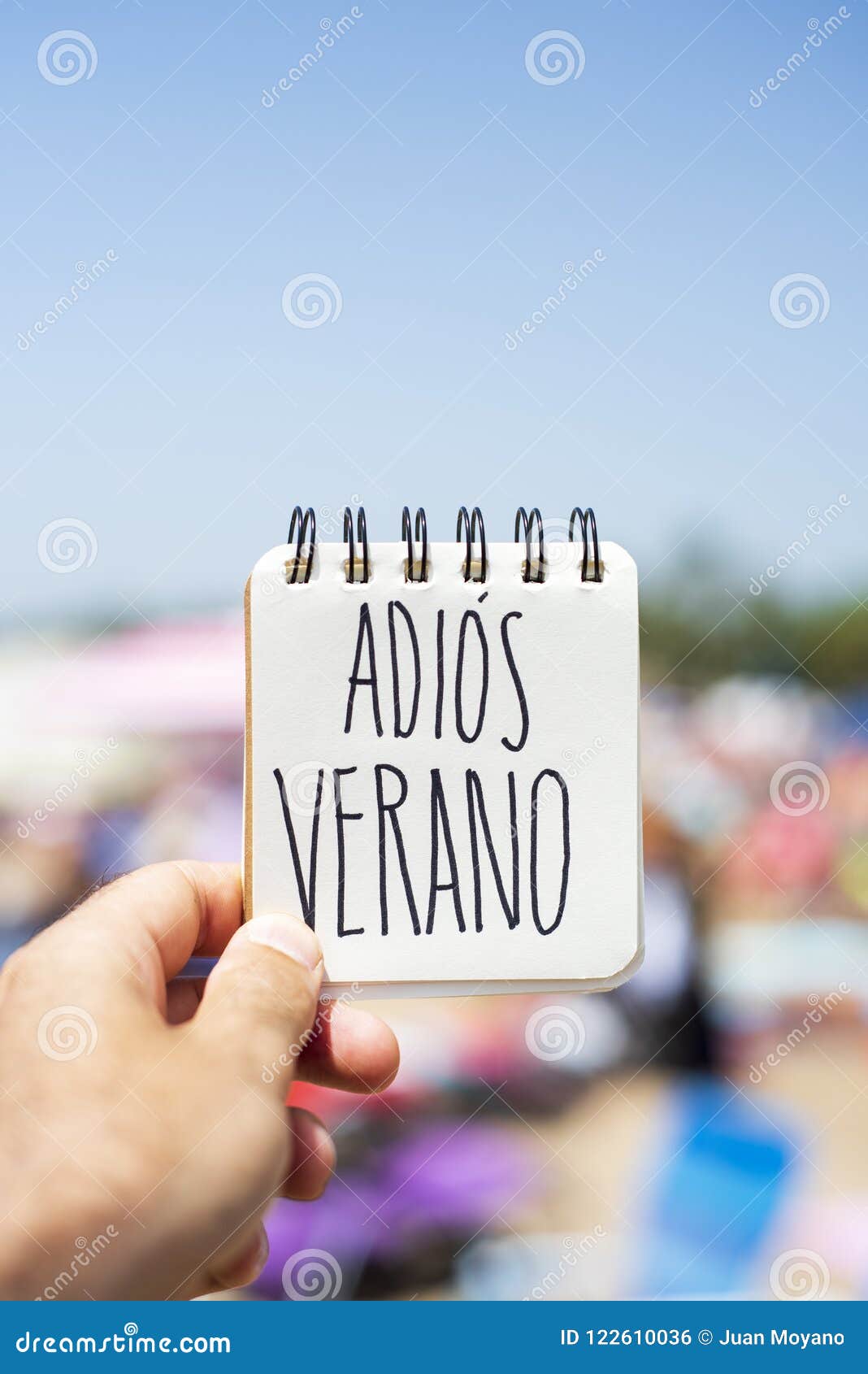 text adios verano, good bye summer in spanish