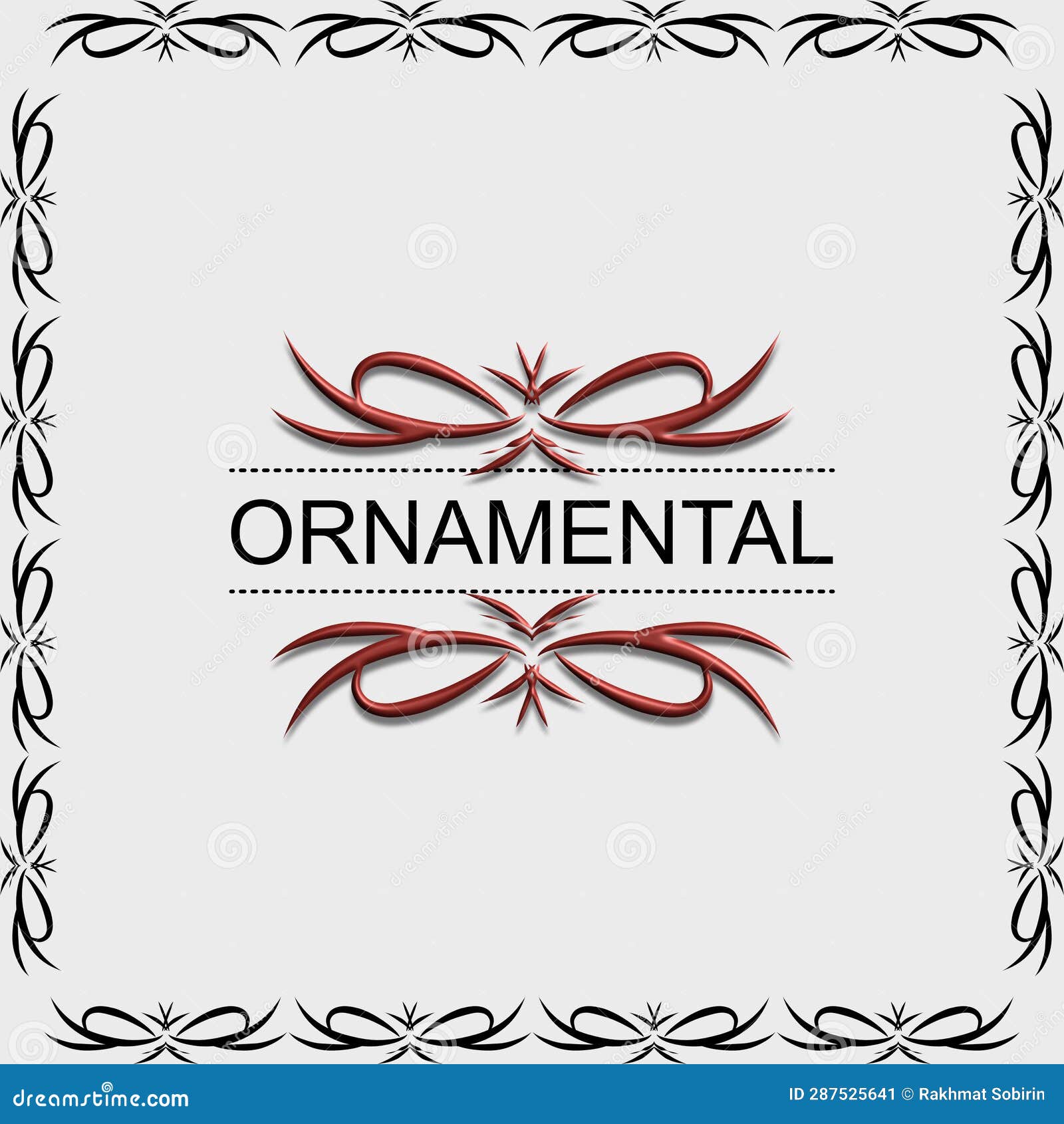 text border, ornate frame, and can for border in the form of  