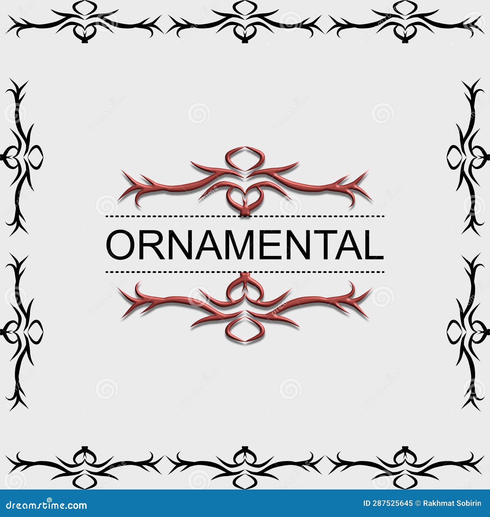 text border, ornate frame, and can for border in the form of  