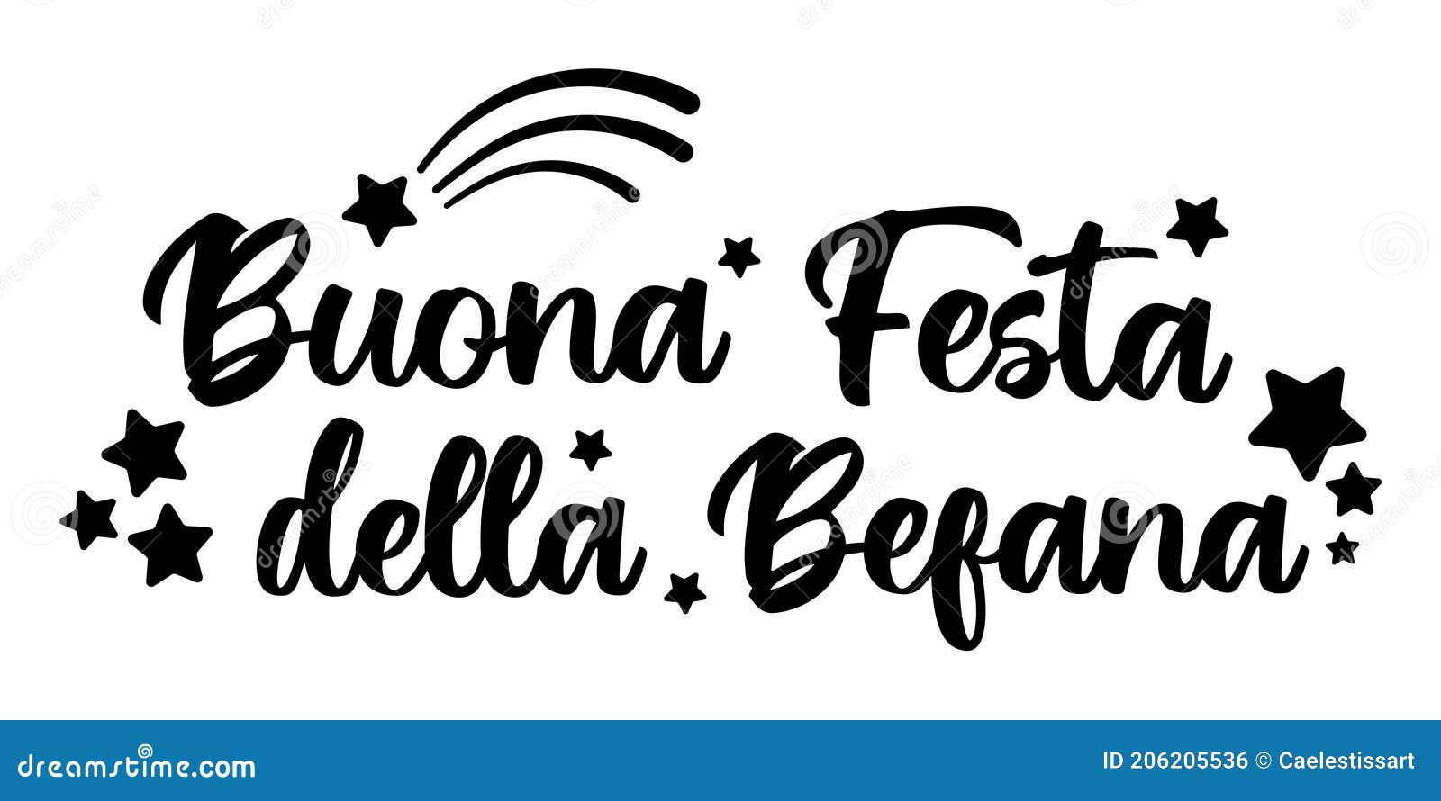 Greeting card with text - Buona Befana - Italian translation